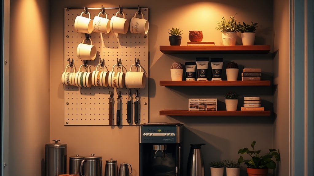 coffee organization pegboard system
