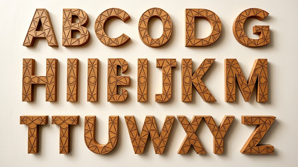 geometric letter design patterns